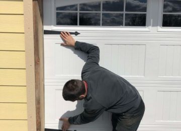 inspecting garage door